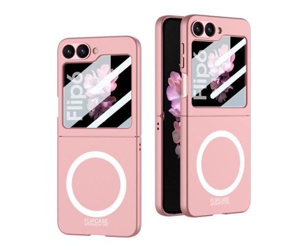 Чохол-накладка Omeve Shockproof Military для Samsung Galaxy Flip6 з підтримкою бездротової зарядки Рожевий