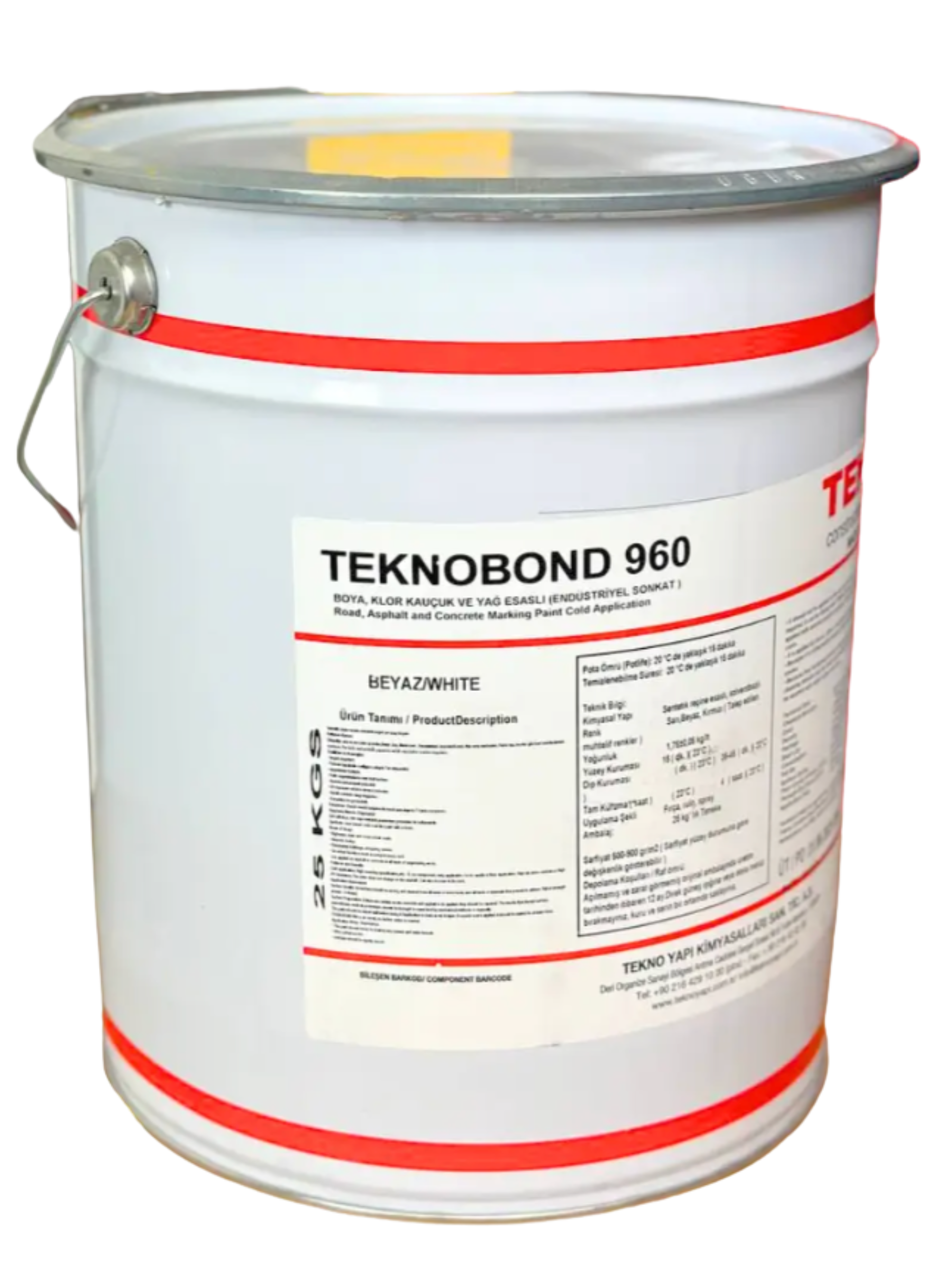 Краска для дорожной разметки Tekno bond 960 бетона и асфальта 25 кг Белый (35817805)
