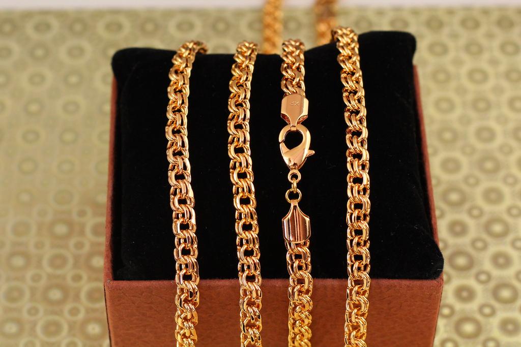 Цепь Xuping Jewelry круглый бисмарк 70 см 6 мм Золотистый (33967773)