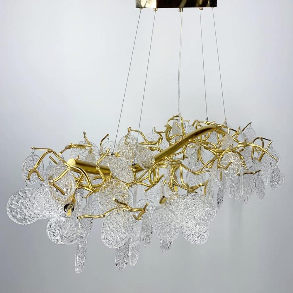 Люстра удлиненная в форме веточки с лепестками Золотой (Y07/L1200 GD)