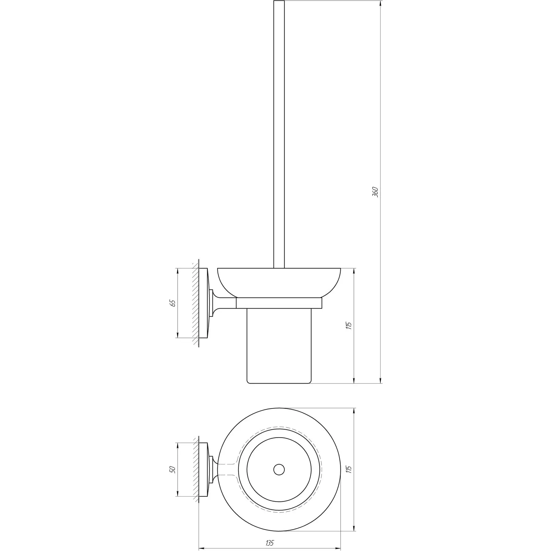 Йоржик настінний Perfect Sanitary Appliances RM1901 (GSR-00001142) - фото 4