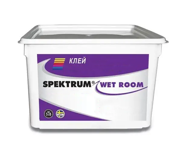 Клей вологостійкий для настінних покриттів SPEKTRUM Wet Room 15 л (2580366002)