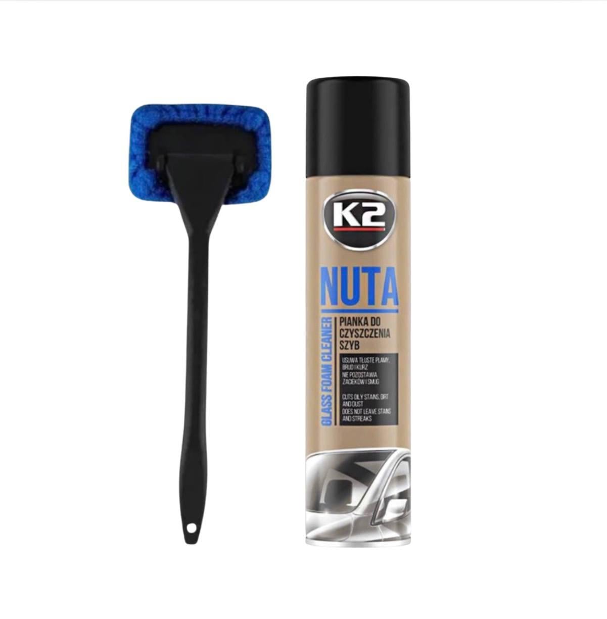 Набір для очищення автомобільного скла K2 Nuta Glass Foam Cleaner/щітка з мікрофіброю (SH1728)