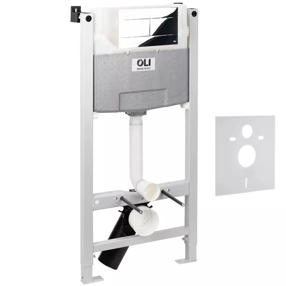 Инсталляция для унитаза OLI120 888781 с клавишей смыва Slim 659044 Хром и звукоизолирующей прокладкой (34857383)