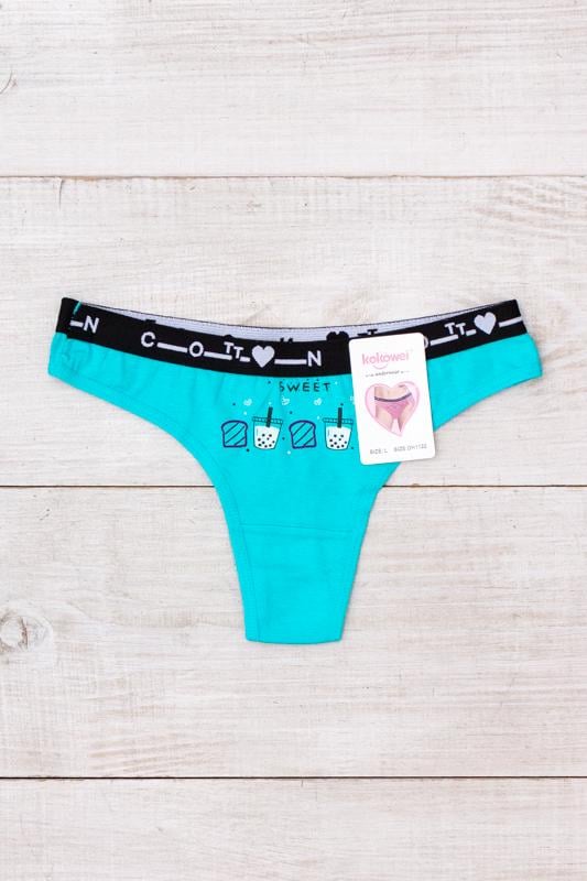 Труси-стрінги жіночі з малюнком Носи Своє XXL Ментоловий (13024)