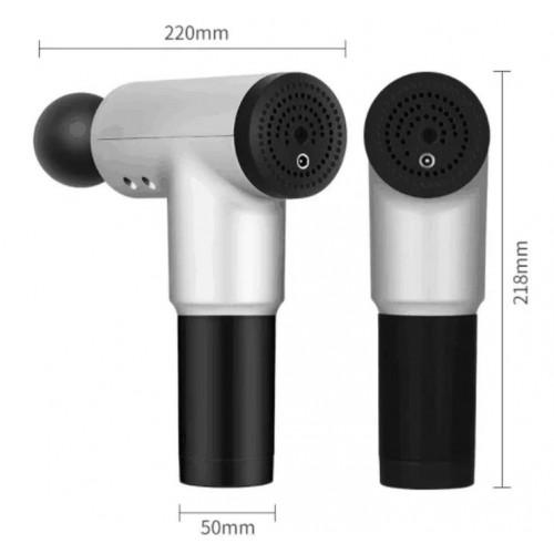 Масажер акумуляторний для тіла Fascial Gun KH-320 ручний 4 насадки Сірий - фото 2 Масажер акумуляторний для тіла Fascial Gun KH-320 ручний 4 насадки Сірий - фото 2