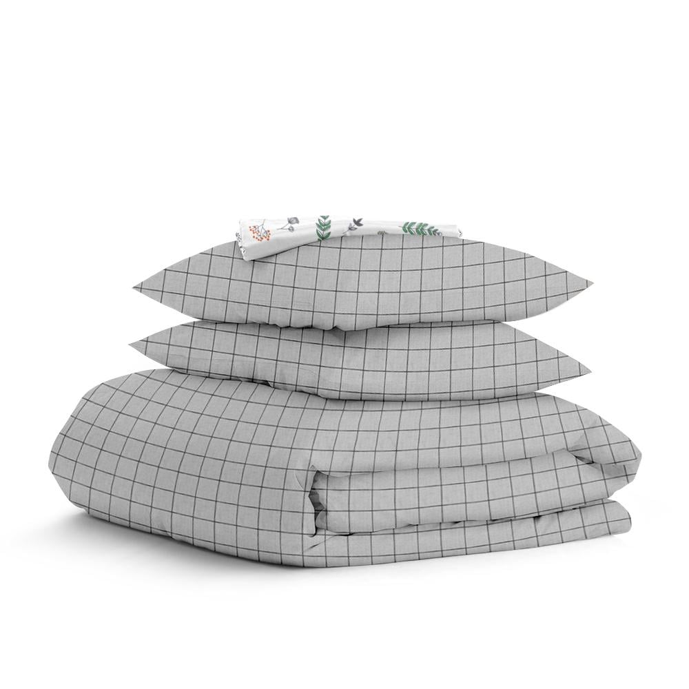 Постель евро Cosas Grey Geometry с простыней на резинке 200х220 см (4822052142523)