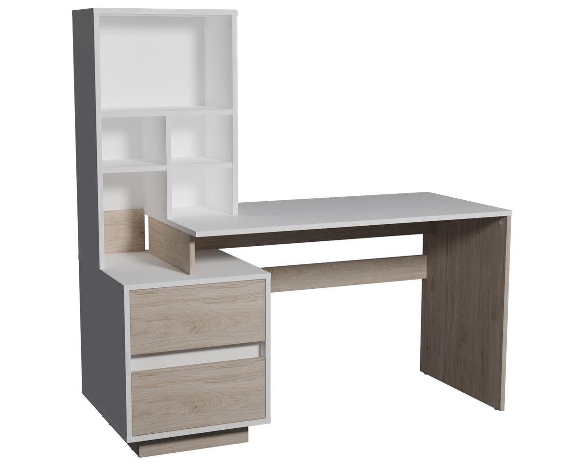 Компьютерный стол Intarsio HECTOR_B/G_L 150х60 Белый бриллиант/Гикори рокфорд светлый (28710928) Компьютерный стол Intarsio HECTOR_B/G_L 150х60 Белый бриллиант/Гикори рокфорд светлый (28710928)