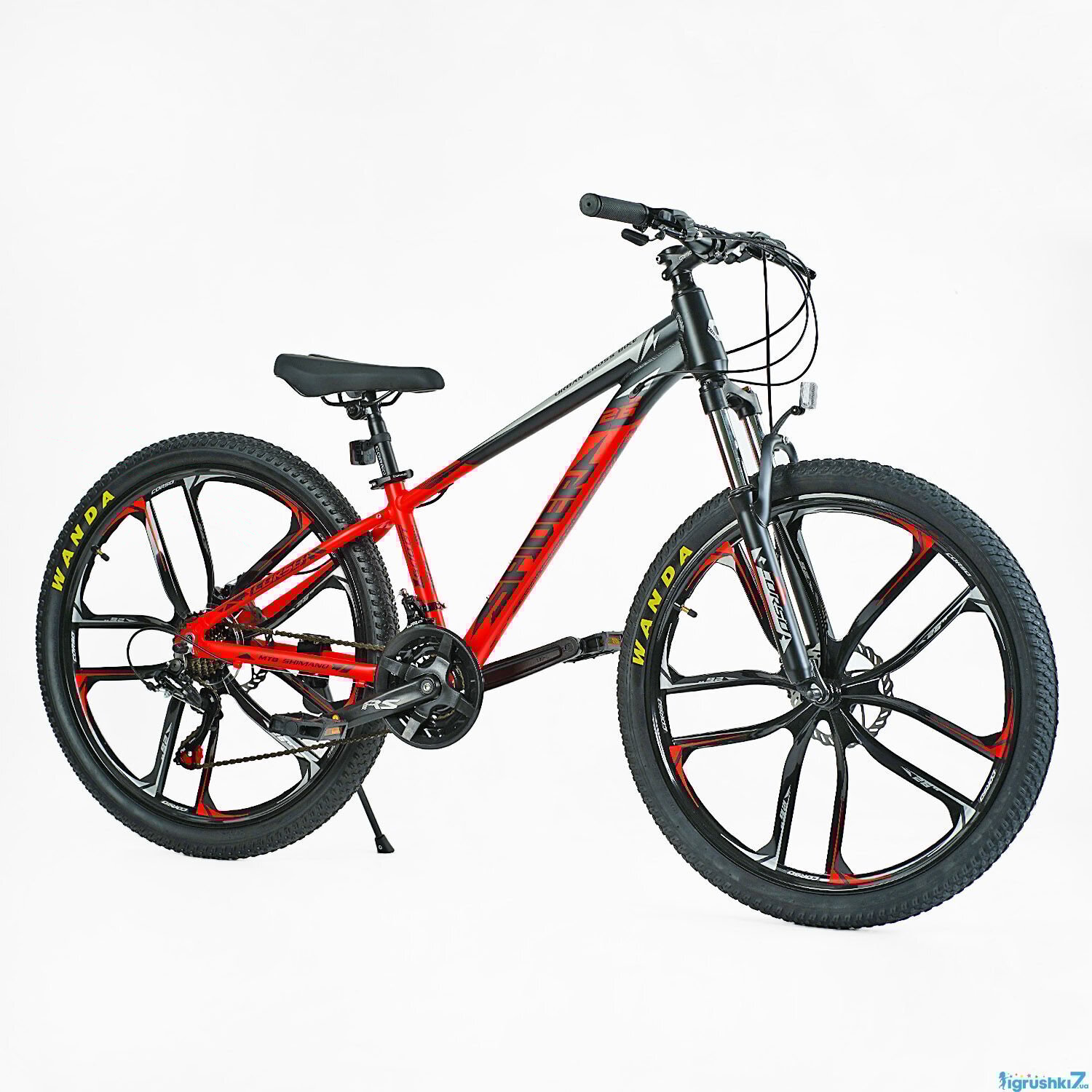 Велосипед горный Corso Spider алюминиевый/литые диски 26"/13" Красный (539029827) - фото 2 Велосипед горный Corso Spider алюминиевый/литые диски 26"/13" Красный (539029827) - фото 2