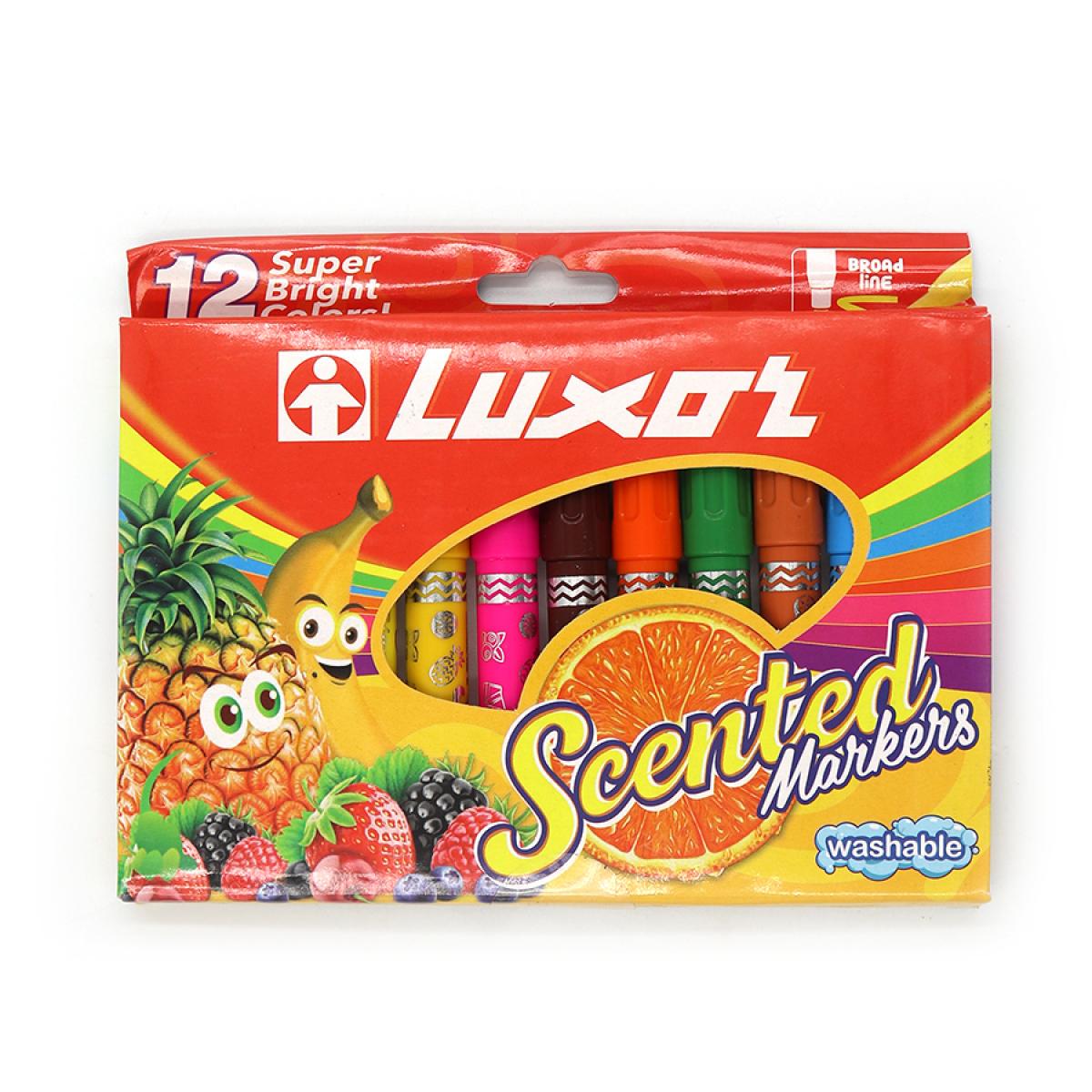 Набір фломастерів із запахом Luxor Scented фруктовий запах 12 кольорів (MTT-198556)