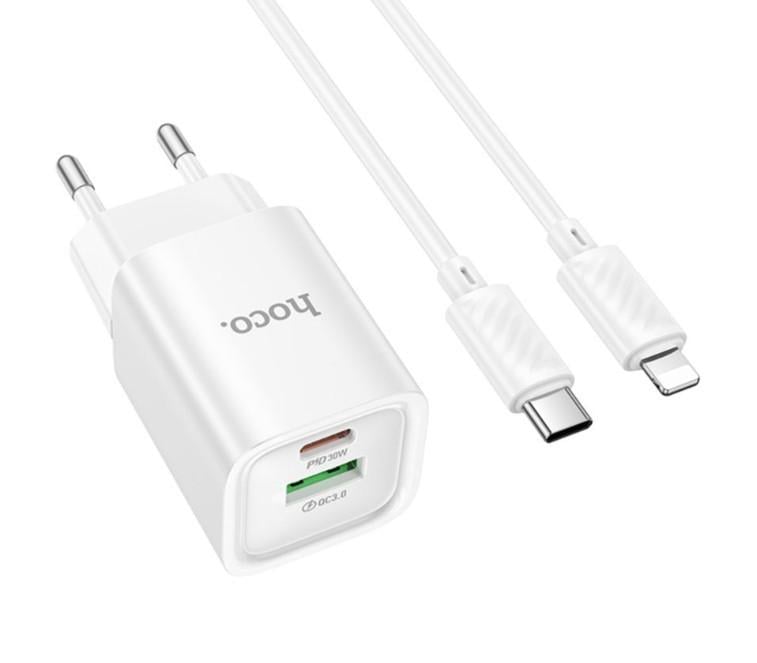 Комплект СЗУ HOCO C149A 1USB-C/1USB PD/QC 30W + Type-C to Lightning