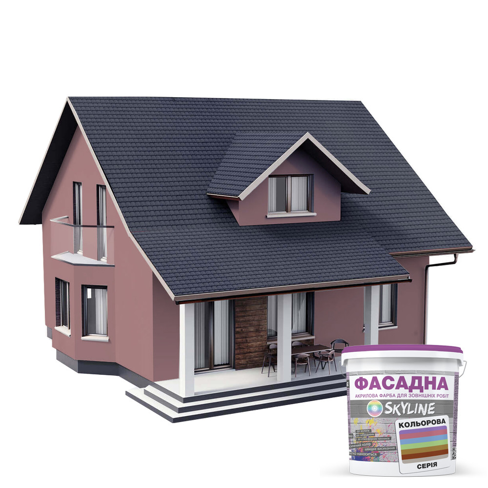 Фарба акрил-латексна фасадна Skyline 3020-R 3 л Пудровий (650c0cd24bc23147a0718b50) - фото 3 Фарба акрил-латексна фасадна Skyline 3020-R 3 л Пудровий (650c0cd24bc23147a0718b50) - фото 3