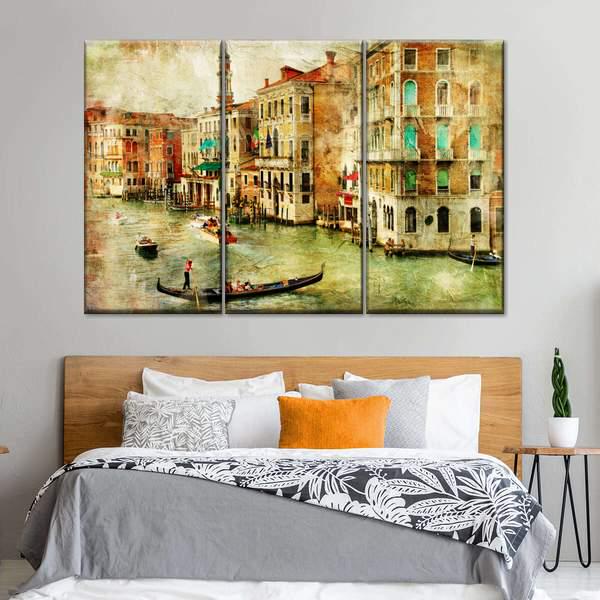 Модульная картина KIL Art Старая Венеция из трех частей 128x81 см (M3_L_115)