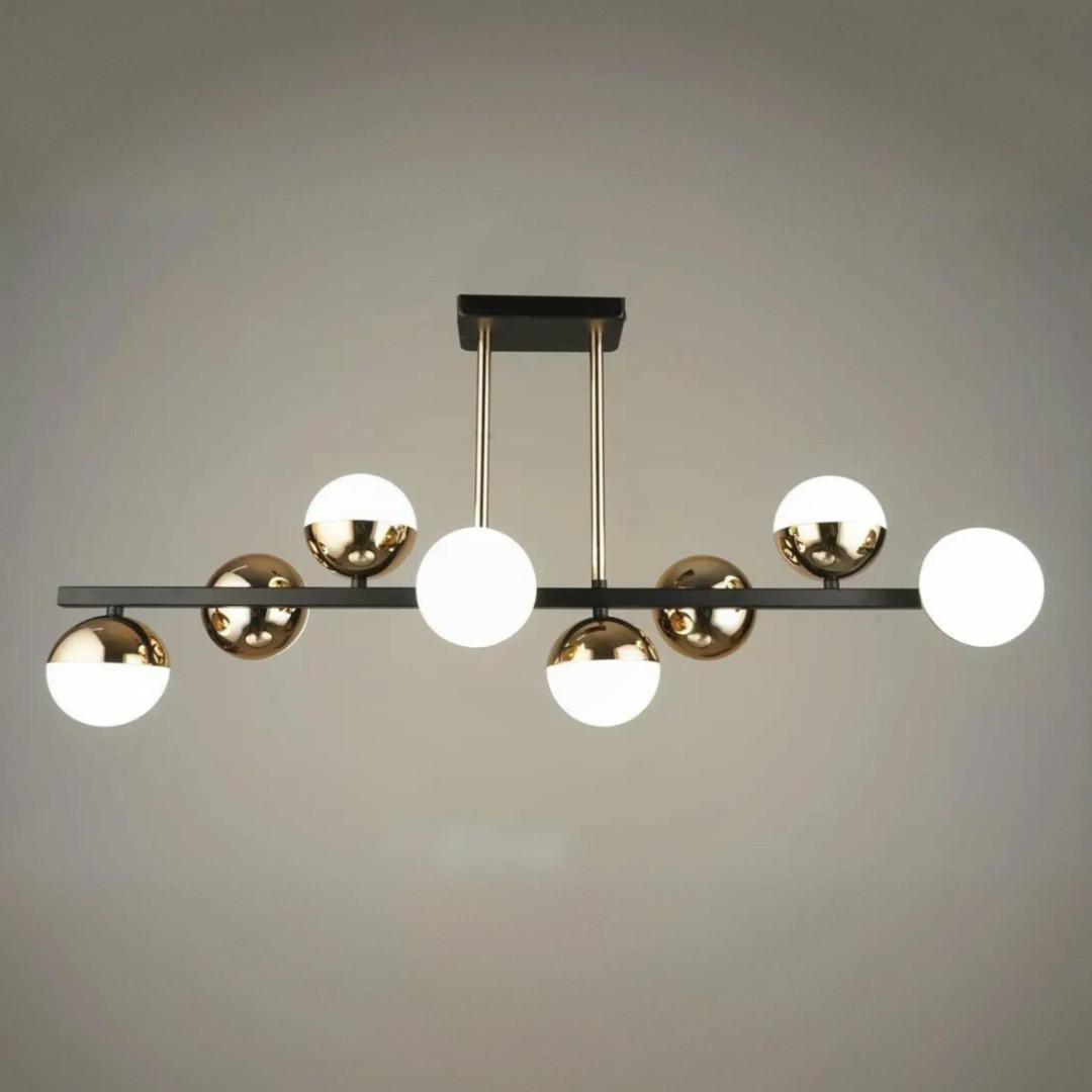 Люстра светодиодная Sirius на восемь плафонов 56W 3000-6500К Черный/золотой (B N4186/8)