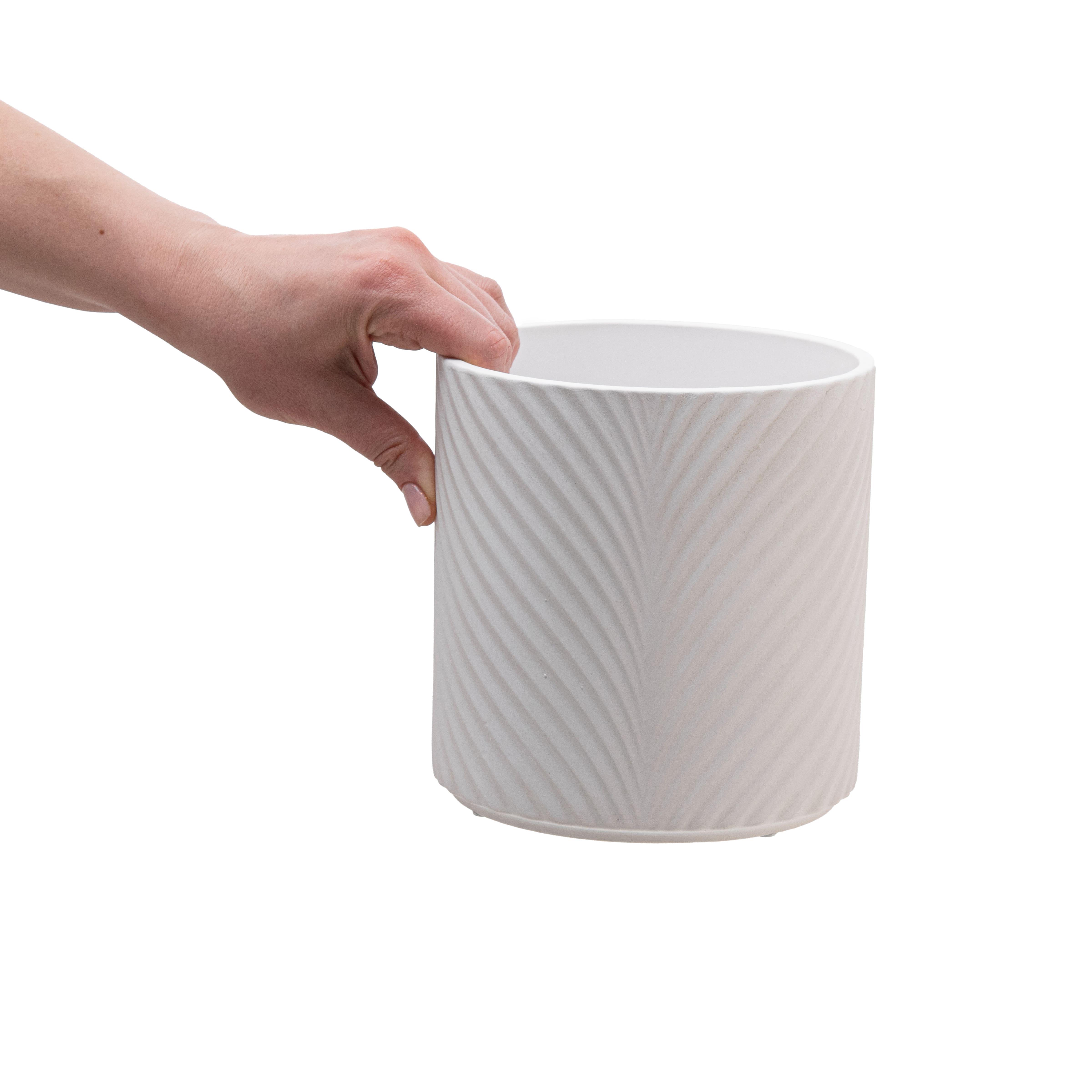 Набор кашпо для цветов керамические elemi Листок круглый 1,3 л/2,3 л/4,5 л Белый (УТ-00094683) - фото 11