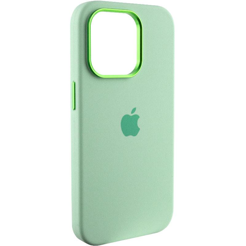 Противоударный чехол Silicone Case Metal Buttons (AA) для Apple iPhone 13 Pro Max (6.7") Зеленый / Pistachio