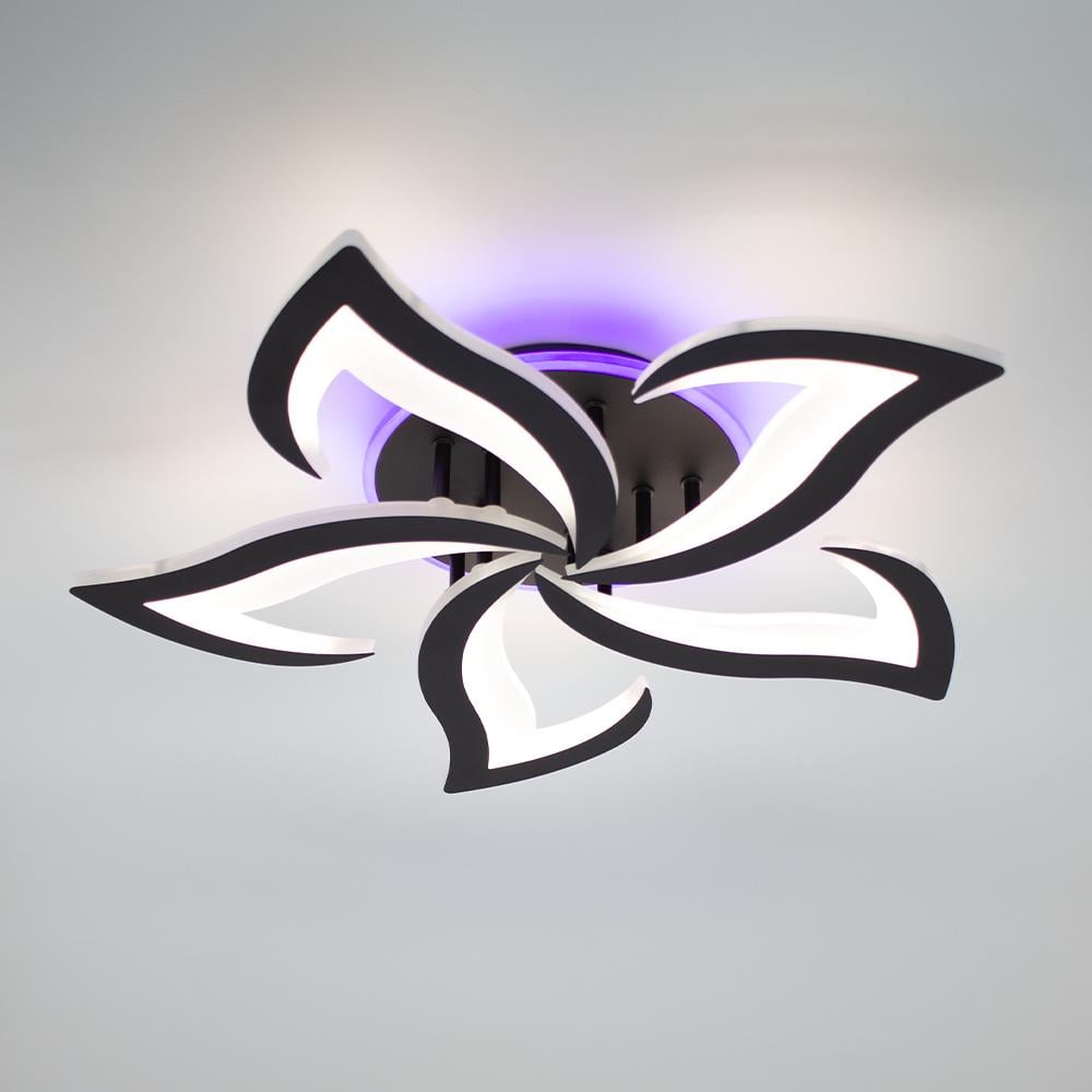 Люстра управляемая светодиодная ESLLSE ELLA RGB 50 Вт 5F 600x95 мм Черный (10614)