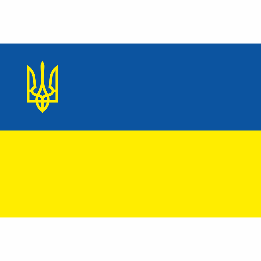 Флаг Украины с вышитым трезубцем 90х135 см
