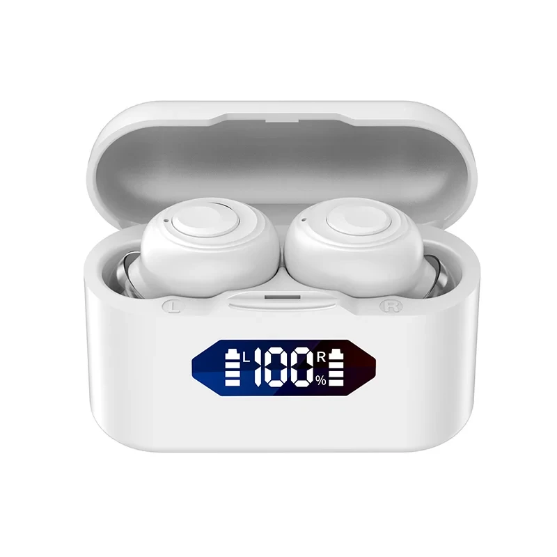 Навушники бездротові Bluetooth із зарядним кейсом та індикатором заряду Білий (X37)