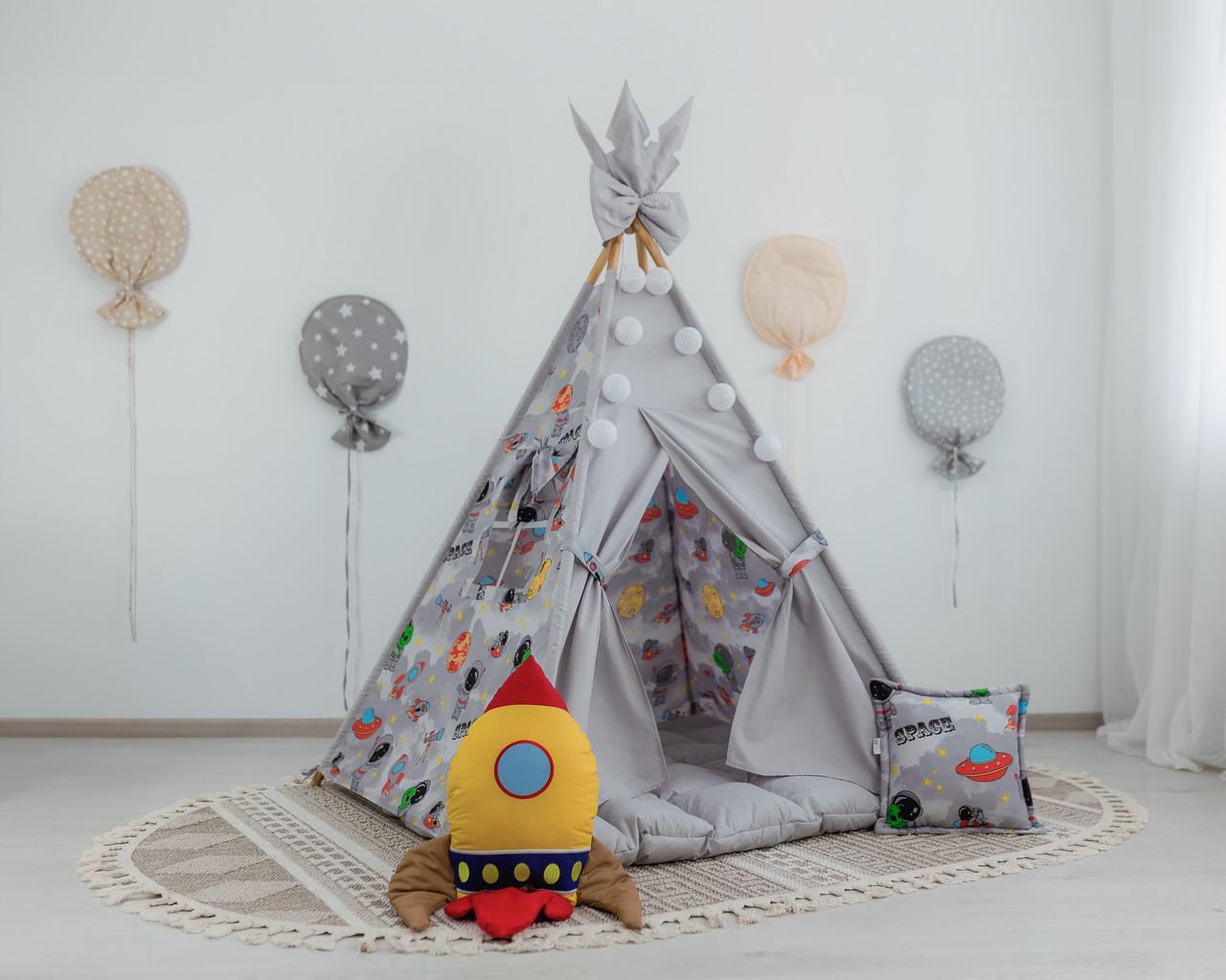 Вігвам дитячий Космос із килимком бон бон - фото 2 Вігвам дитячий Космос із килимком бон бон - фото 2