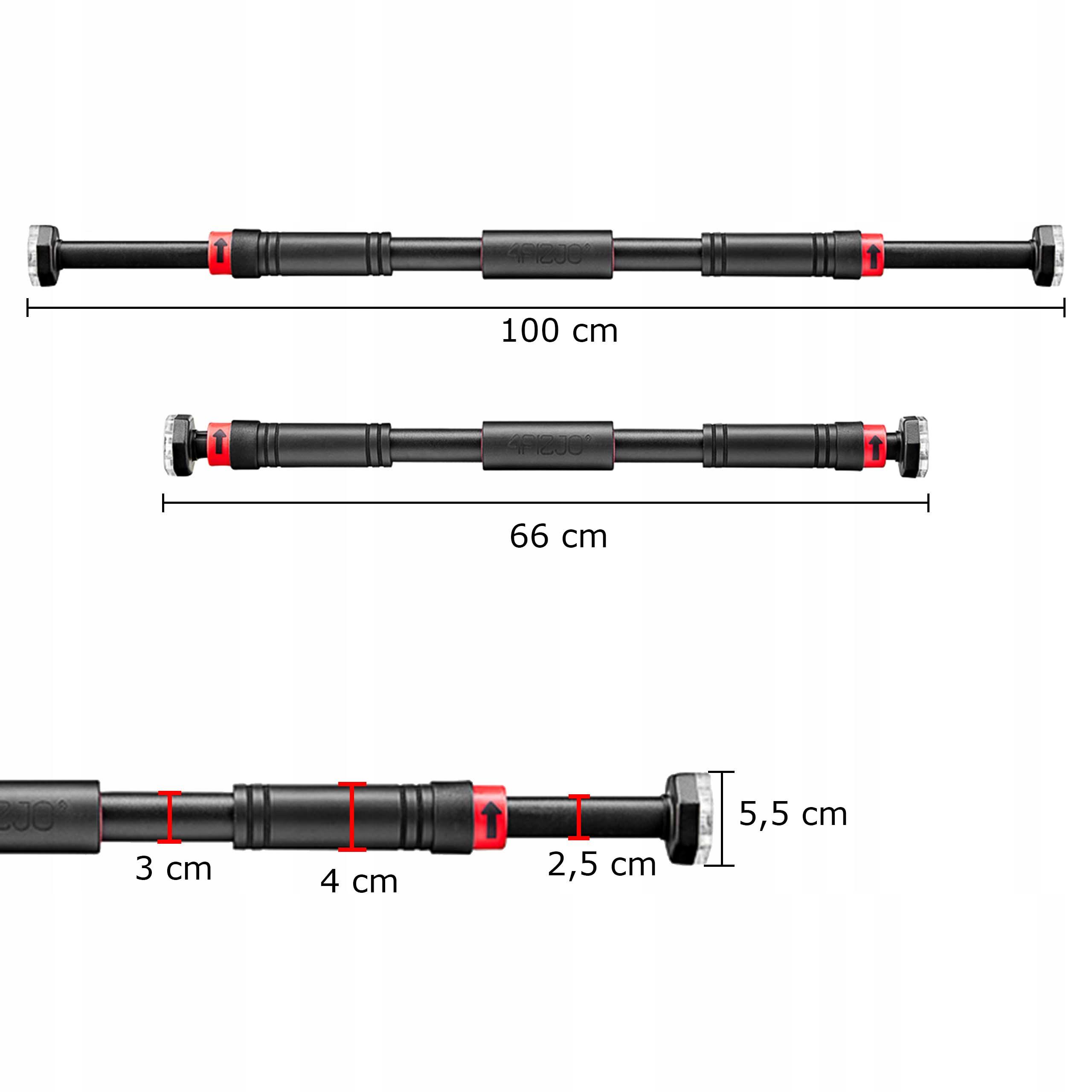 Турнік розсувний 4FIZJO 66-100 см (4FJ0097) - фото 9