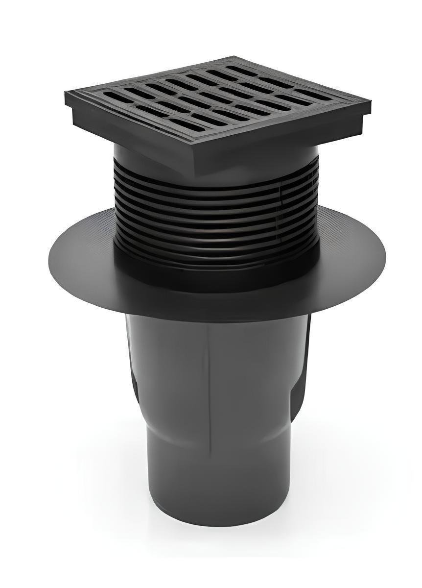 Трап уличный двухкорпусный МСН 827 SP 150х150 мм/вертикальное подключение D110 мм/сухой сифон (13946523)