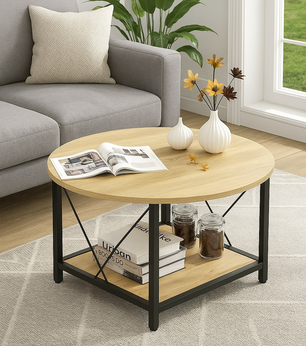 Журнальный столик EcoLoft IN-2723 круглый в стиле лофт (27502566)