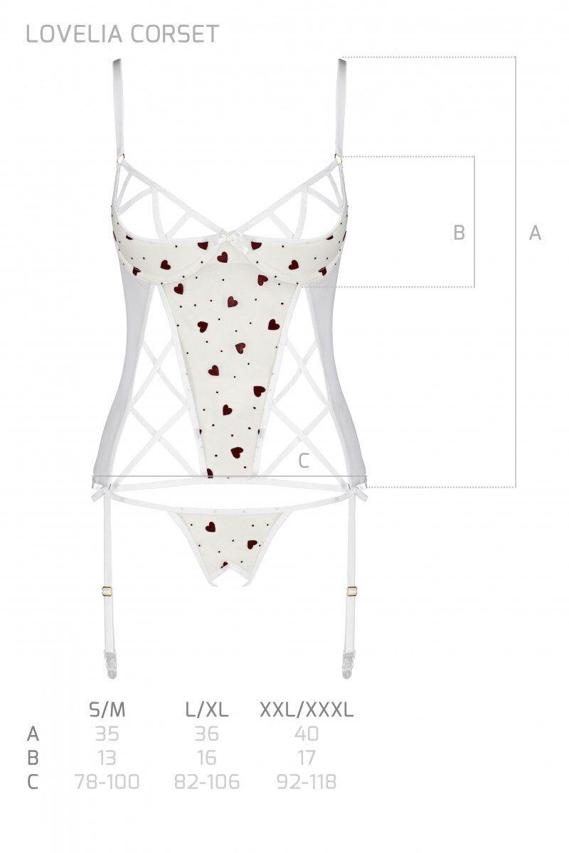 Корсет Passion LOVELIA CORSET XXL/XXXL White - фото 3