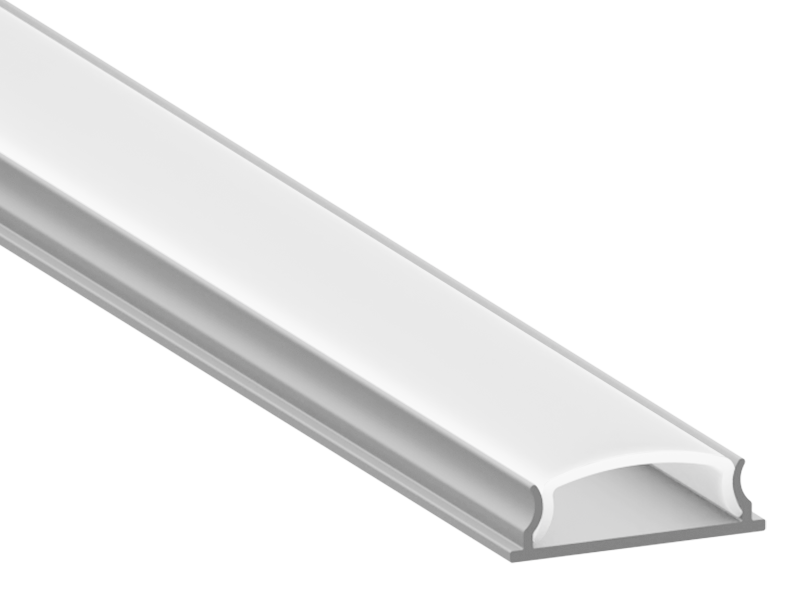 Профиль алюминиевый анодированный LEDUA АЛ-14 + рассеиватель для LED ленты гибкий накладной 2 м (3900)