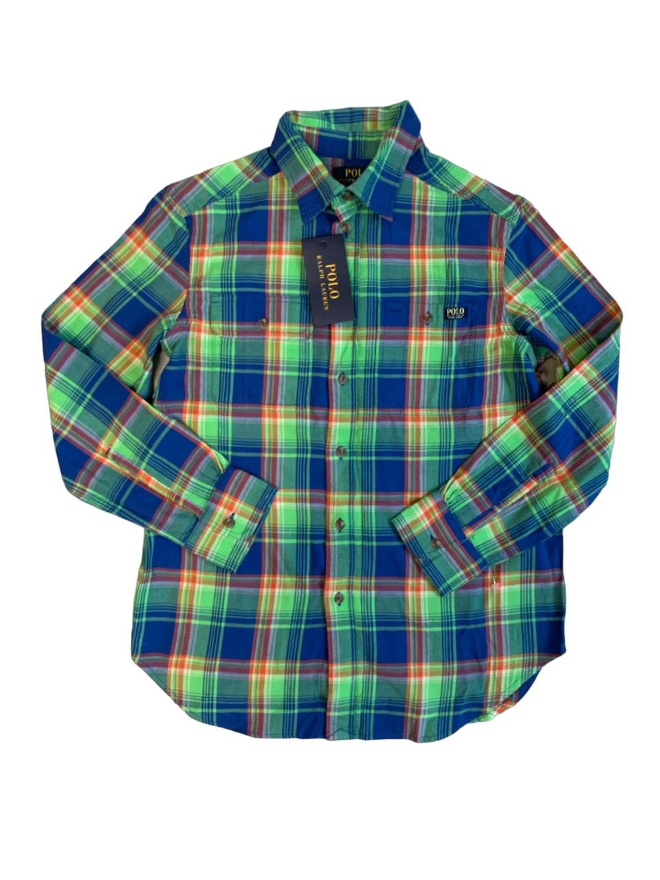 Рубашка Polo Ralph Lauren М 10/12 лет 150 см Сине-зеленый (0012670)