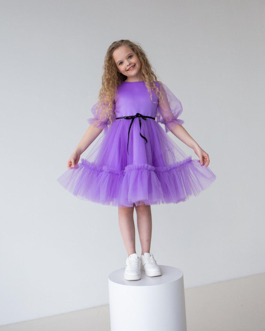 Платье праздничное для девочки 104 см Фиолетовый (2229160391) - фото 9 Платье праздничное для девочки 104 см Фиолетовый (2229160391) - фото 9