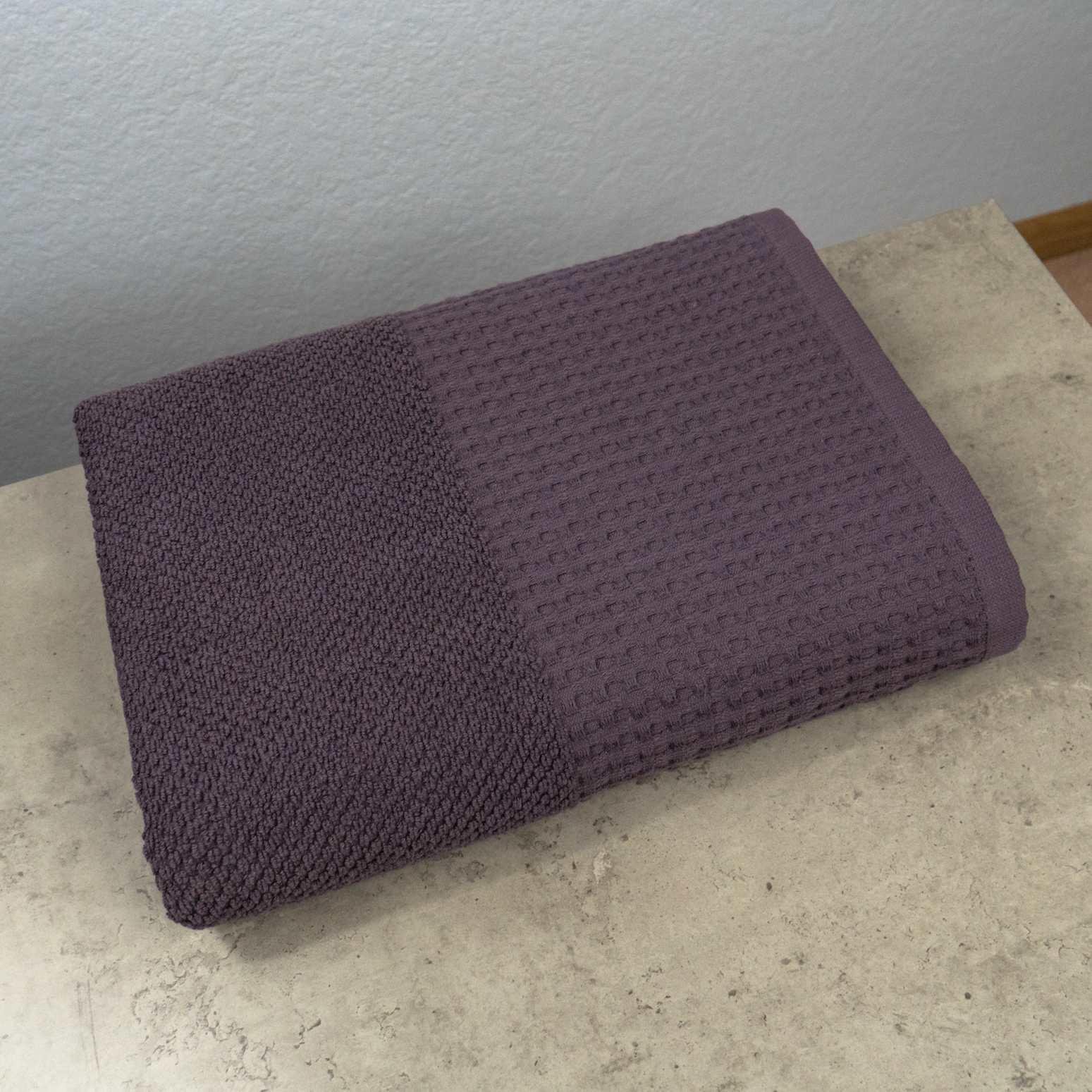 Рушник для обличчя та рук GM Textile Бордюр вафельний 50х90 см Темний виноград (500-90-vb-dvinograd)