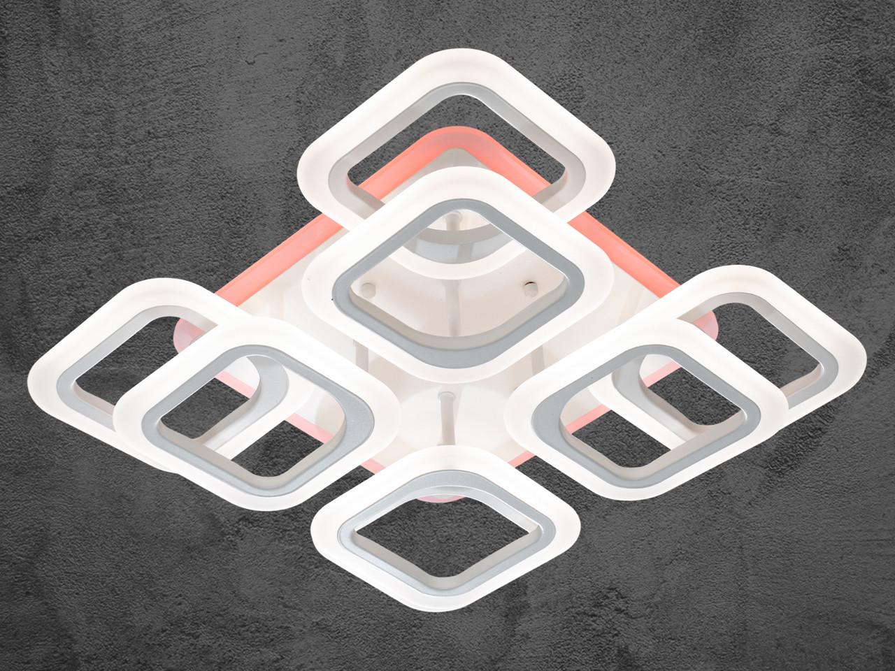 Люстра акриловая светодиодная в спальню HAS8060-4+4WH-LS 120W 16 м2 - фото 3