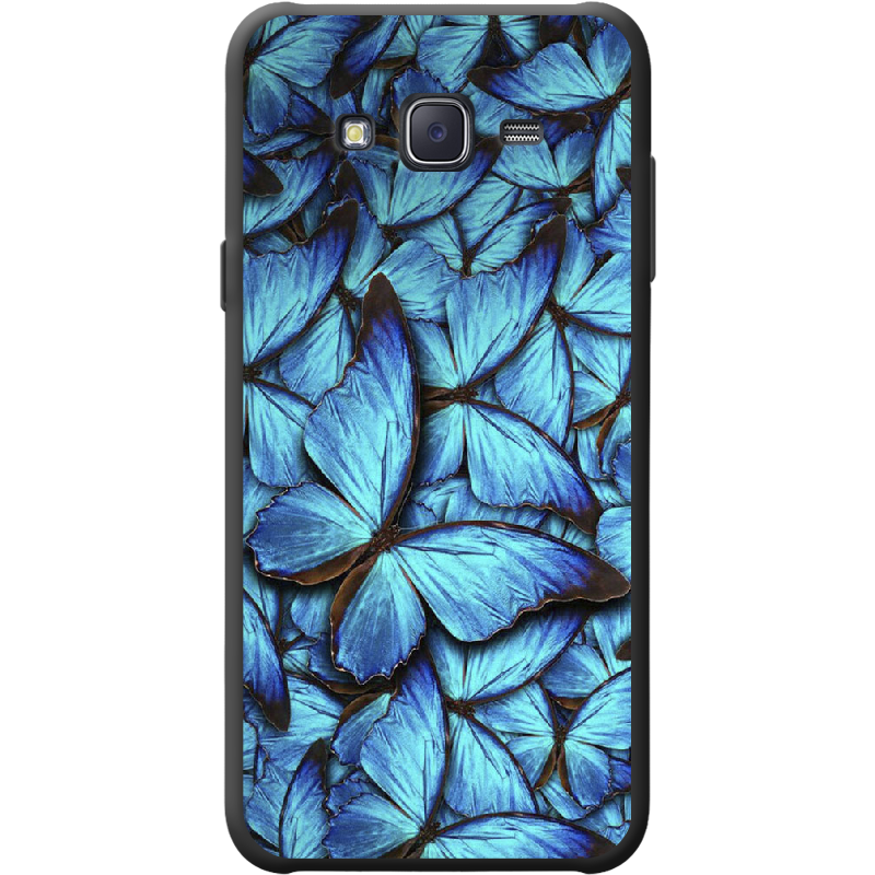 Чехол BoxFace Samsung J500H Galaxy J5 лазурные бабочки Черный силикон (25242-up1550-41568)