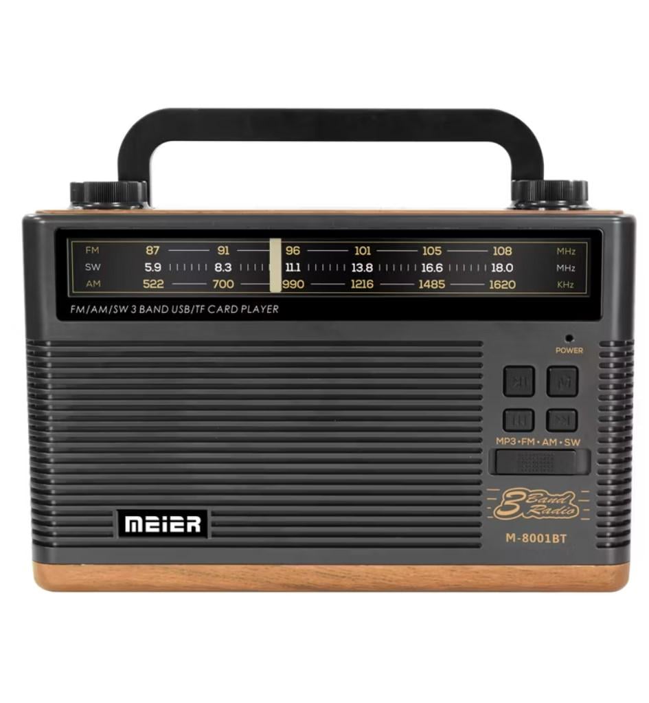 Радіоприймач Meier M 8001 на акумуляторі Коричневий (24385397) - фото 3 Радіоприймач Meier M 8001 на акумуляторі Коричневий (24385397) - фото 3