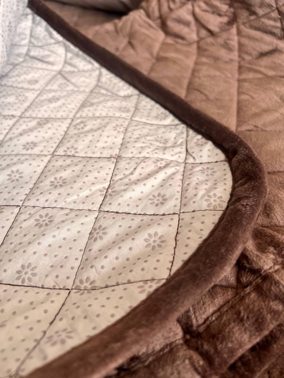 Комплект Дивандек покривало 90х210 см/накидки 2 шт. 90х160 см Шоколадний (П4К-am-divandek-0027) - фото 2 Комплект Дивандек покривало 90х210 см/накидки 2 шт. 90х160 см Шоколадний (П4К-am-divandek-0027) - фото 2