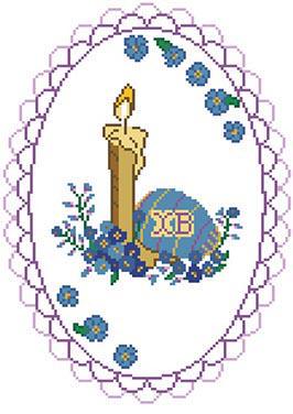 Схема на габардине пасхальное полотенце для вышивки бисером и нитками (ТР015)