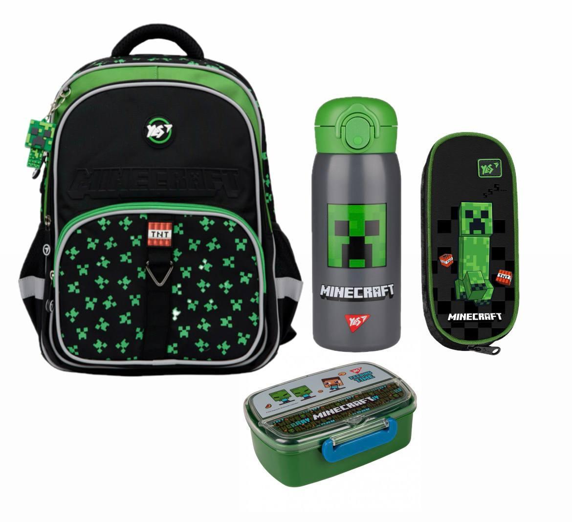 Набір YES Minecraft S-72 рюкзак шкільний ортопедичний/пенал/термос/ланч-бокс 38 см (559900К5)
