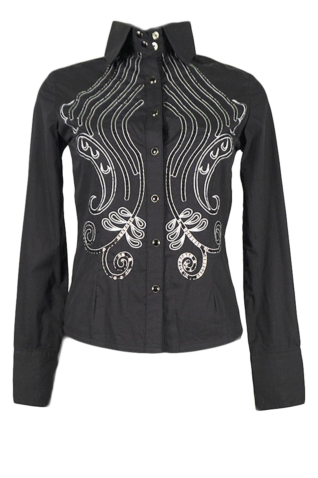 Блуза женская с орнаментом Forza Viva WE-01213 р. 42 Черный (WE-01213-42) - фото 5 Блуза женская с орнаментом Forza Viva WE-01213 р. 42 Черный (WE-01213-42) - фото 5