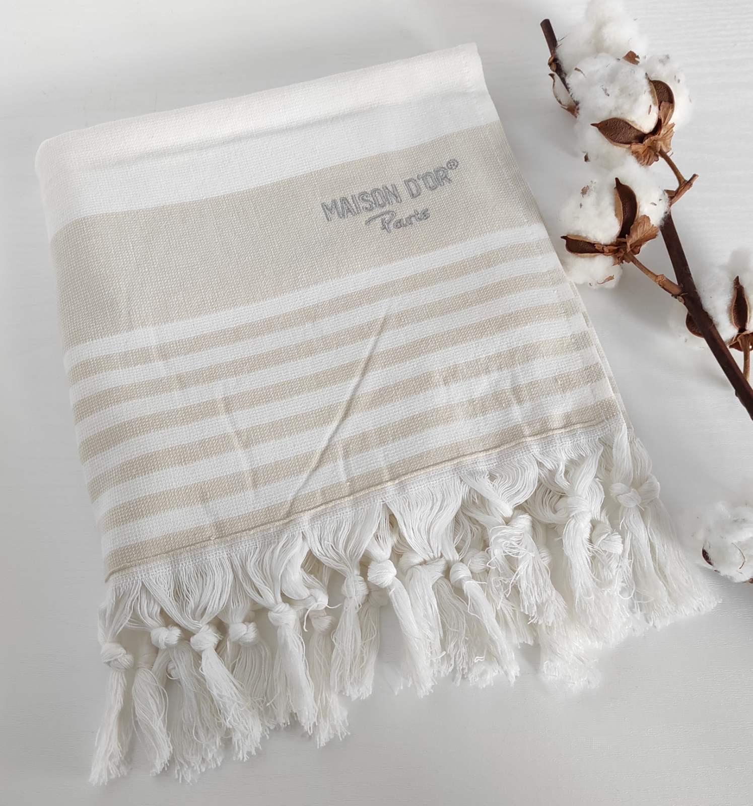 Полотенце Maison D'or Primavera 50x100 Beige/White (CN10977)