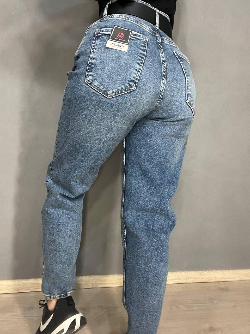 Джинси жіночі SESSANTA 16484 MOM jeans висока посадка збільшені розміри стрейчеві з ременем р. 30 Синій (3557) - фото 10 Джинси жіночі SESSANTA 16484 MOM jeans висока посадка збільшені розміри стрейчеві з ременем р. 30 Синій (3557) - фото 10