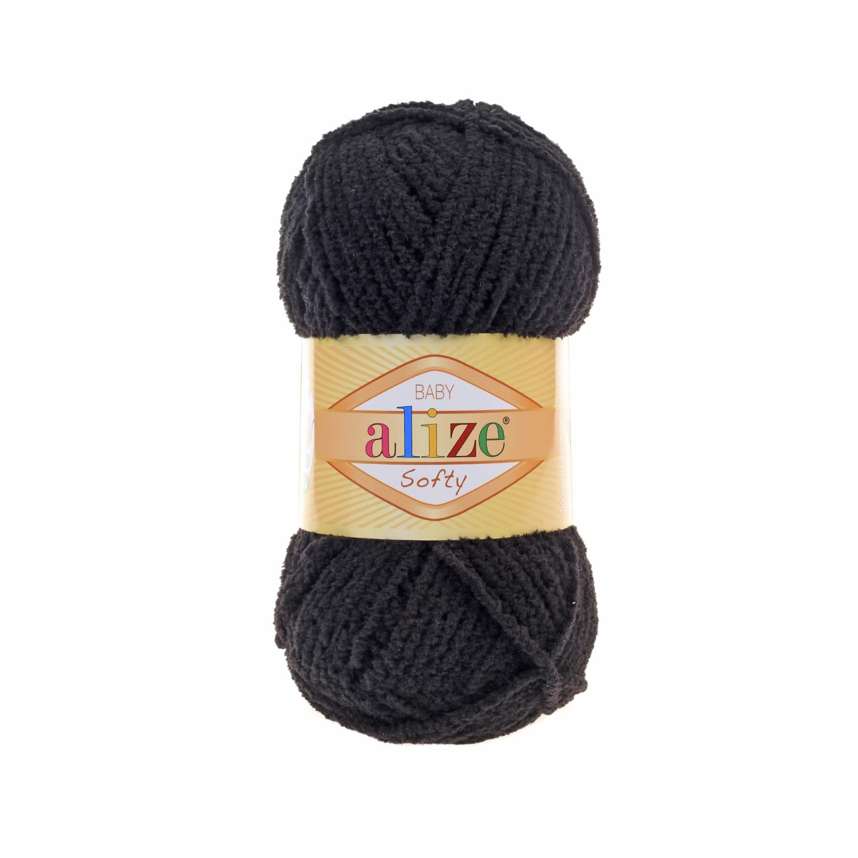 Пряжа Alize Softy 60 черный (2643)
