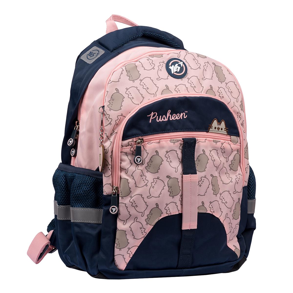 Рюкзак YES TS-64 Pusheen с сумкой Розово-синий (554680)
