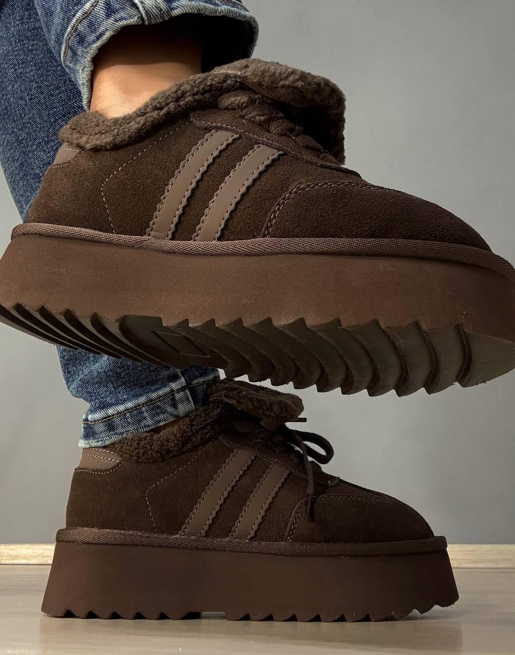 Черевики жіночі Hengji 009-7 уггі замшеві на хутрі р. 36 Коричневий (5863) - фото 5