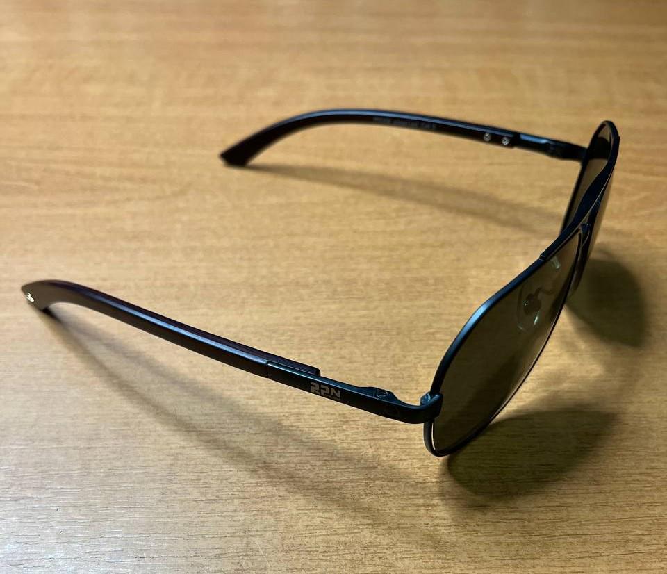 Солнцезащитные очки мужские Polaroid 2025 Aviator UV400 поляризационные антибликовые Серо-зеленый (ec1258d8) - фото 5