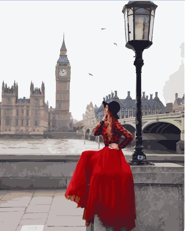 Картина за номерами Brushme Дівчина у похмурому Лондоні (GX24904)