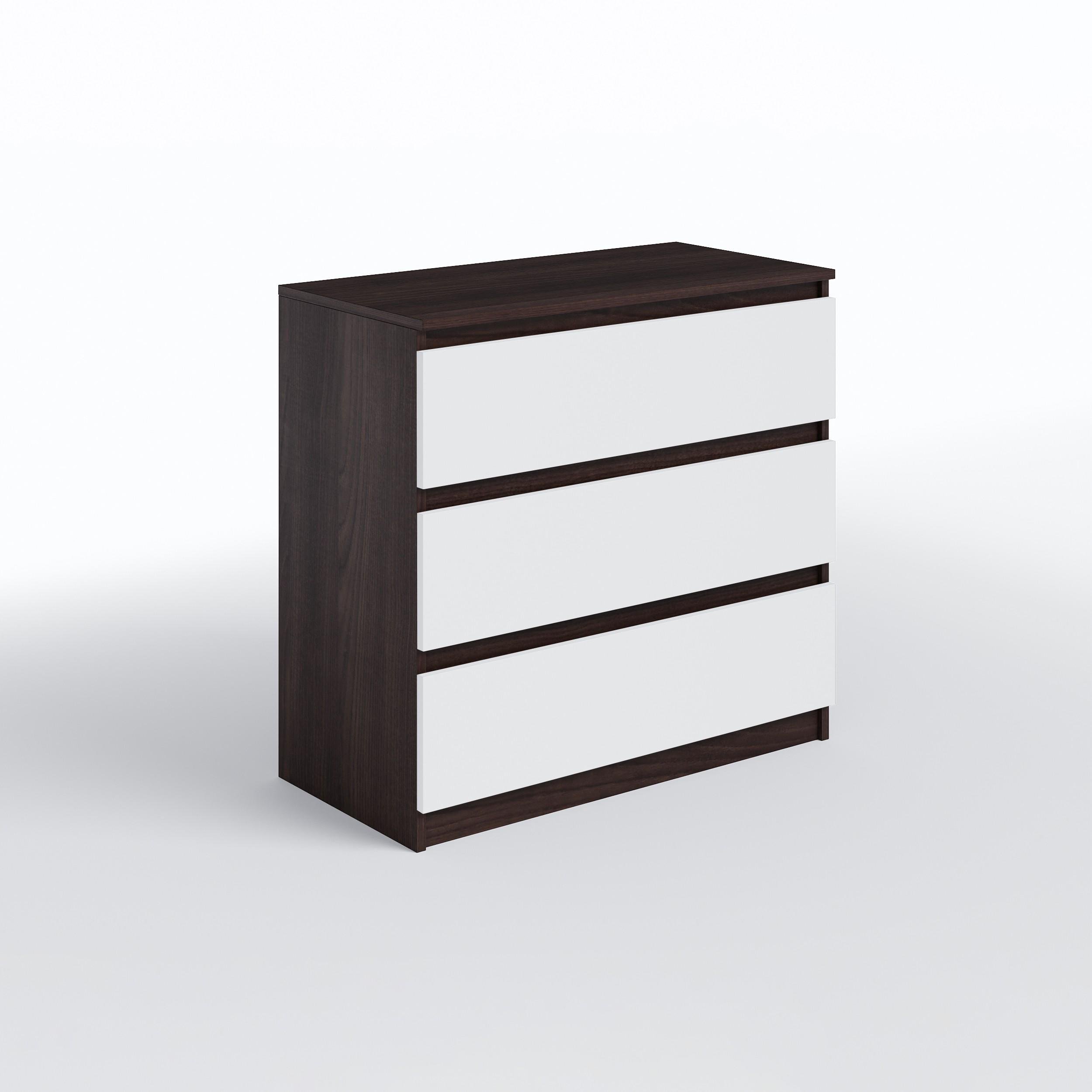 Комод на 3 ящика без ручек FT-214 800х400х755 мм Венге Магия/ Белый - фото 4