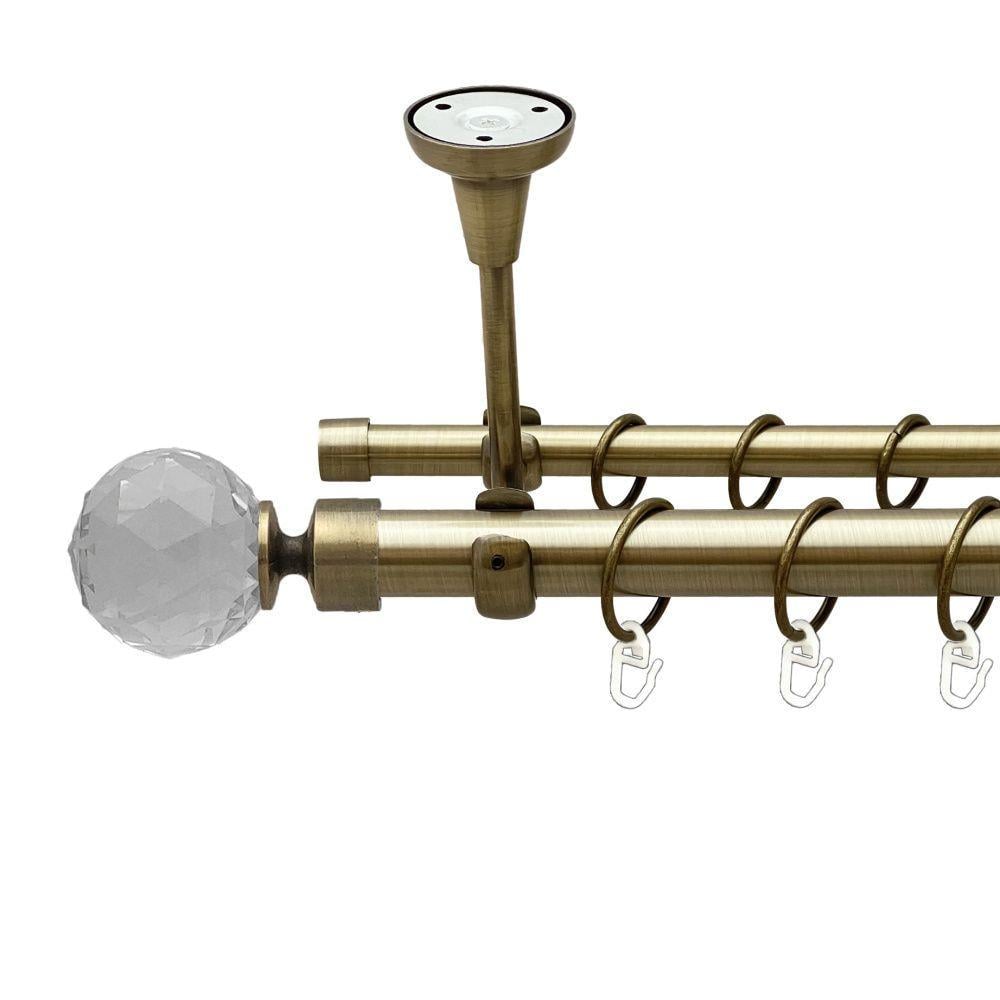 Карниз для штор Orvit Люмієра дворядний гладкий 300 см Антик (00-00018521)