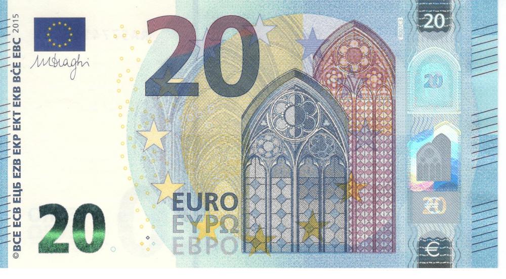 Коллекционная банкнота Германия 20 евро 2015 RA R007 UNC (Б06780)