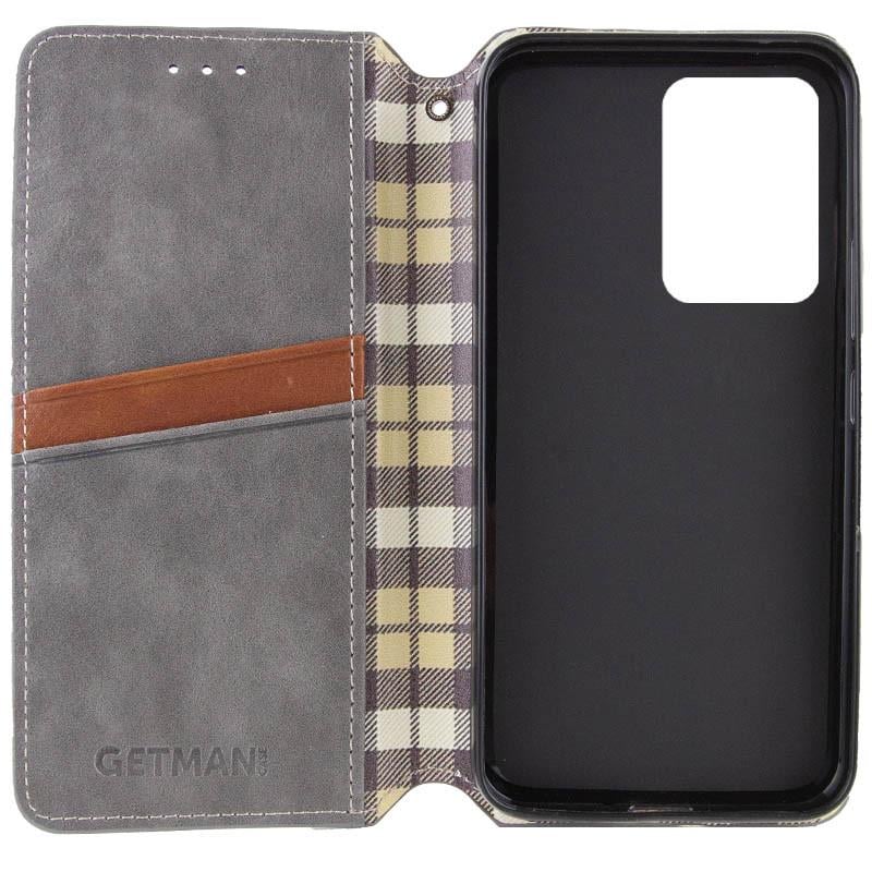 Противоударный кожаный чехол книжка GETMAN Cubic (PU) для Xiaomi Redmi 13C / Poco C65 Серый - фото 3 Противоударный кожаный чехол книжка GETMAN Cubic (PU) для Xiaomi Redmi 13C / Poco C65 Серый - фото 3
